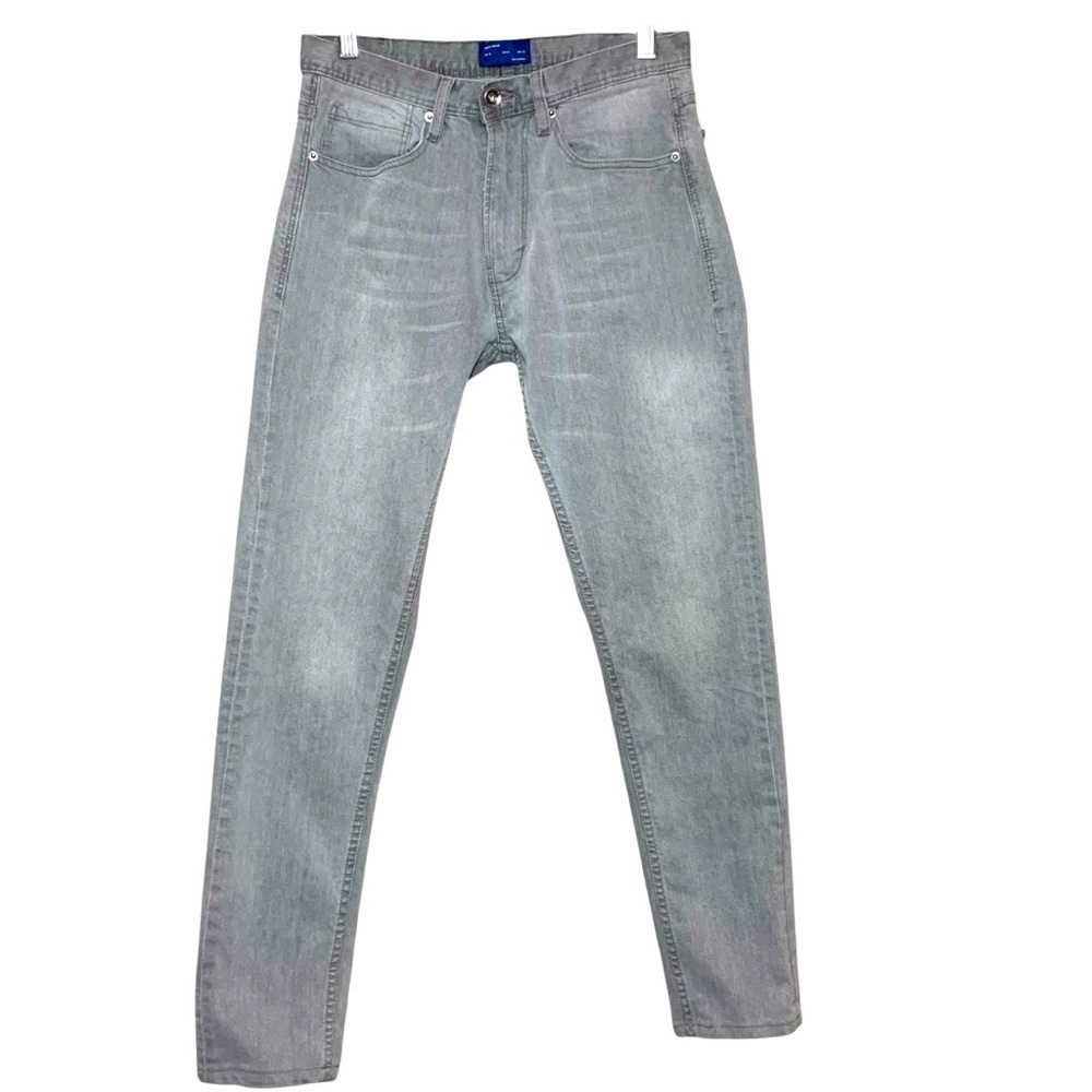 Zara Man Slim Jeans Sz 30X30 (real 29" Waist) Gray Denim Modern Mid Rise